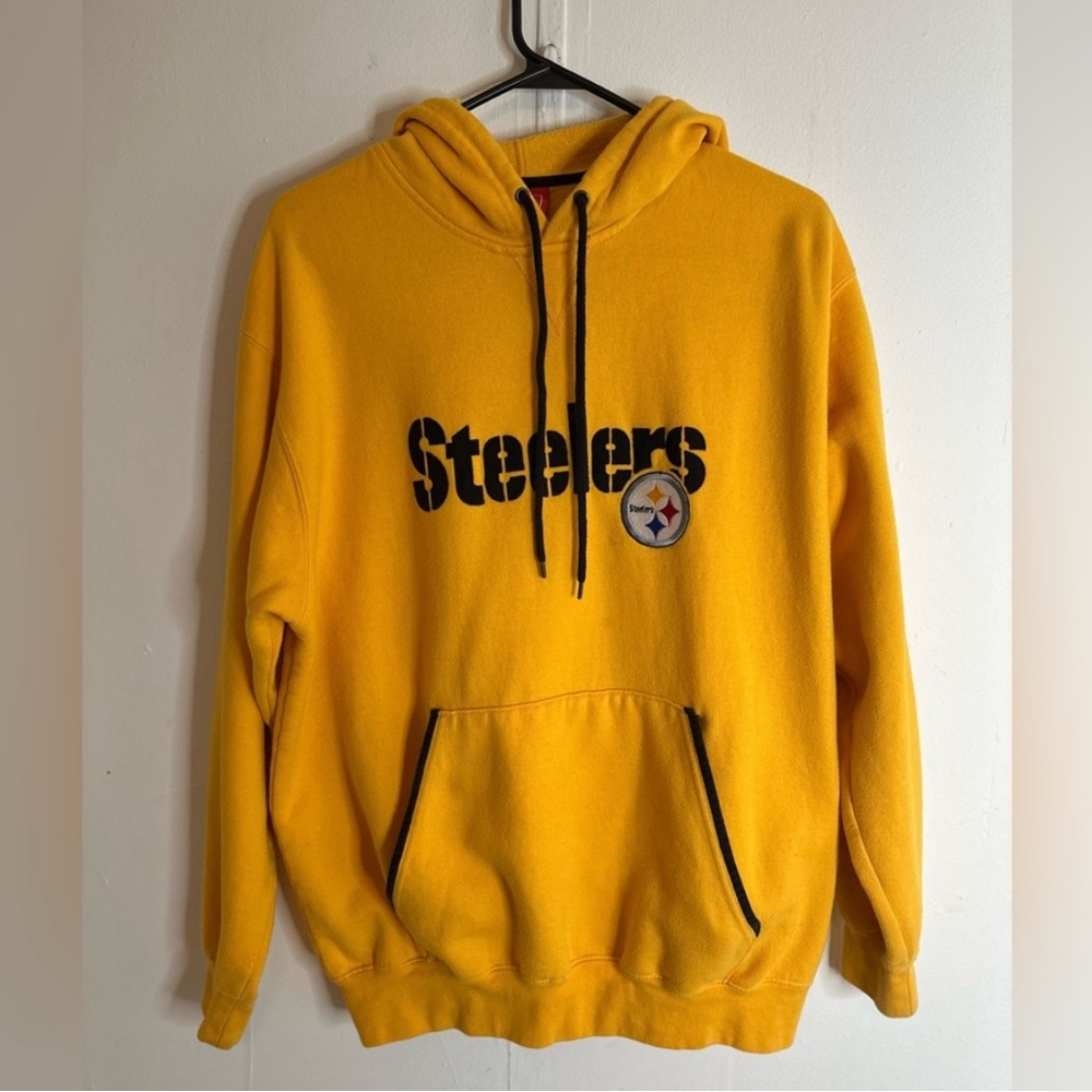 Vintage NFL Pittsburgh Steelers Hoodie Size Large – Black & Yellow – Fan Gear